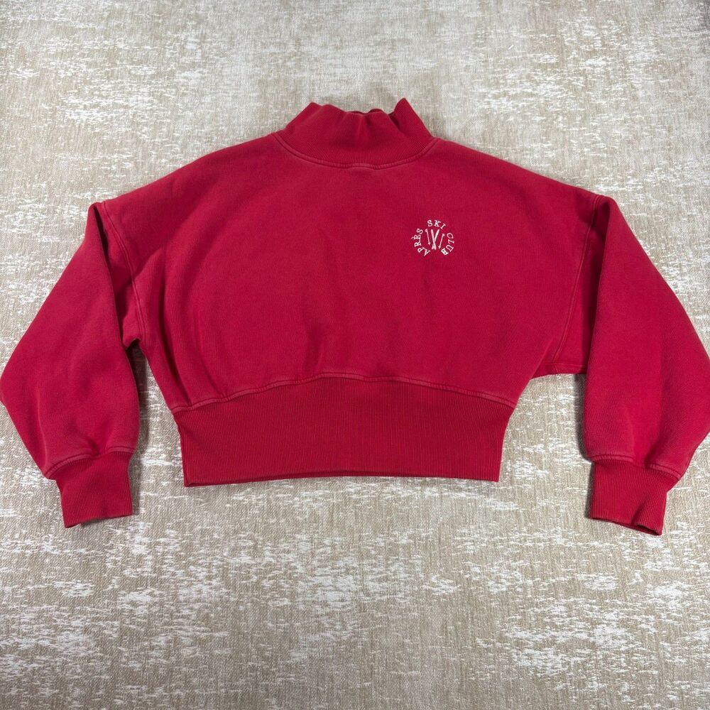 Wild Fable Red Aprés Ski Club Cropped Mock Neck Sweatshirt - Size XS